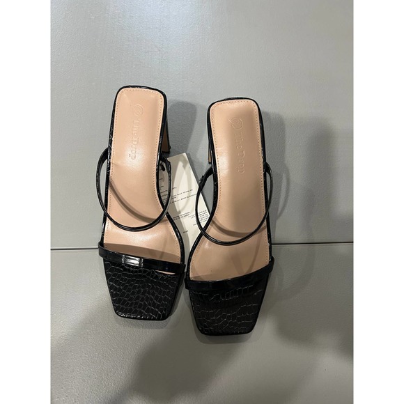 The Drop Women's Avery Square Toe Two Strap High Heeled Sandal Size 6 - Picture 1 of 3